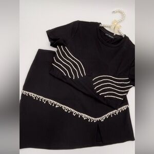 Rhinestone Accessory Crop T-Shirt